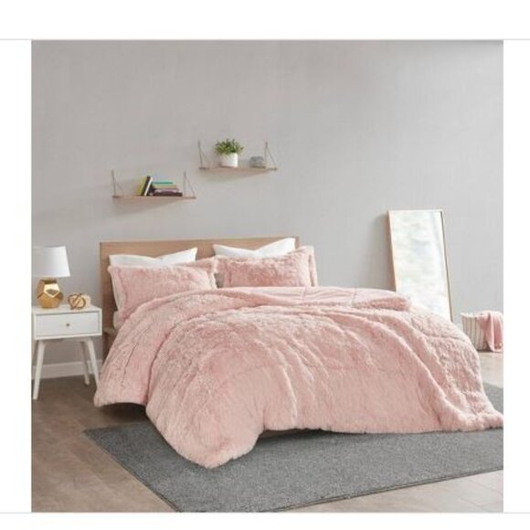 Intelligent Design Malea Shaggy Faux Fur Comforter Set Full/Queen - All - Picture 2 of 2